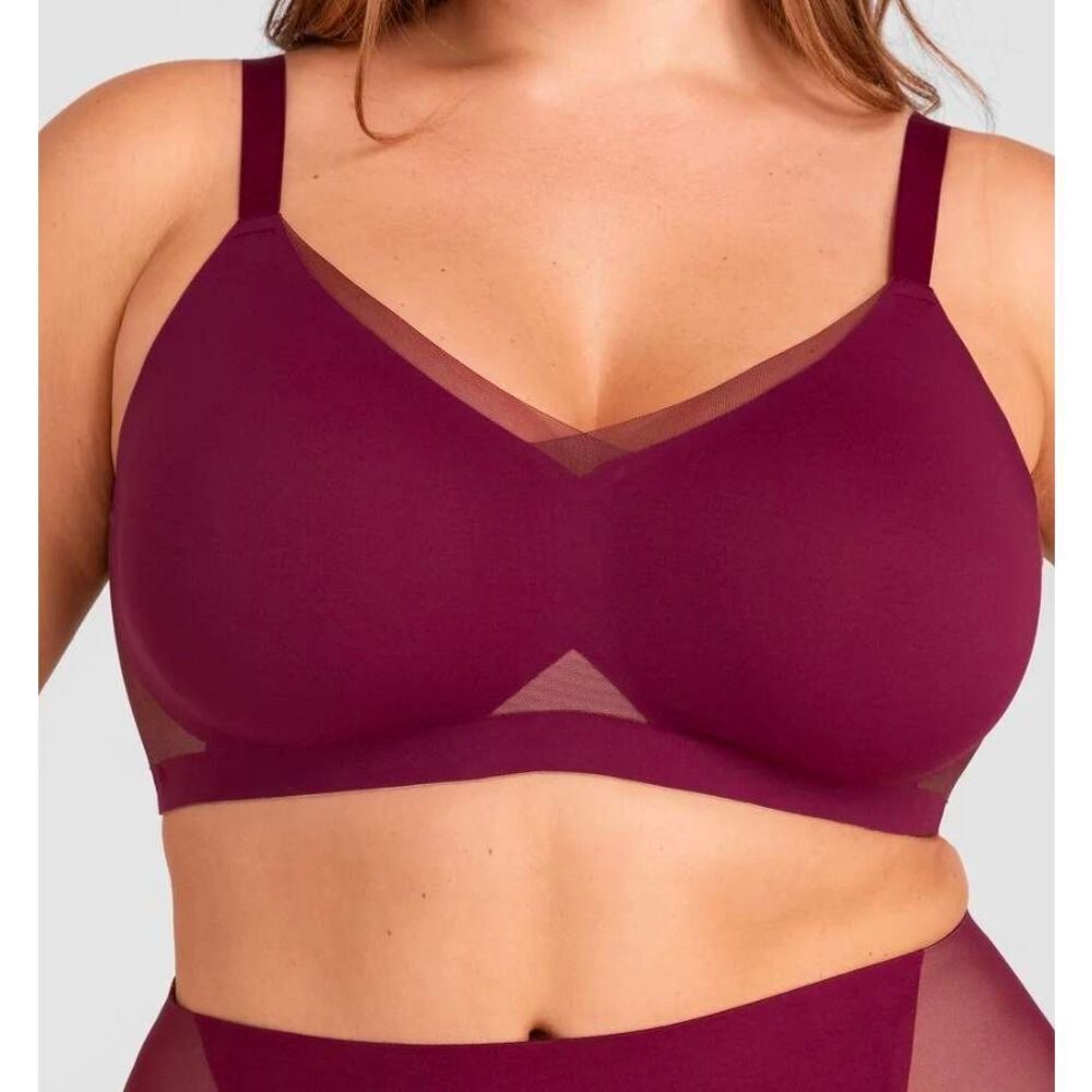 Honeylove CrossOver Convertible Bra, Fig/maroon Size 1X